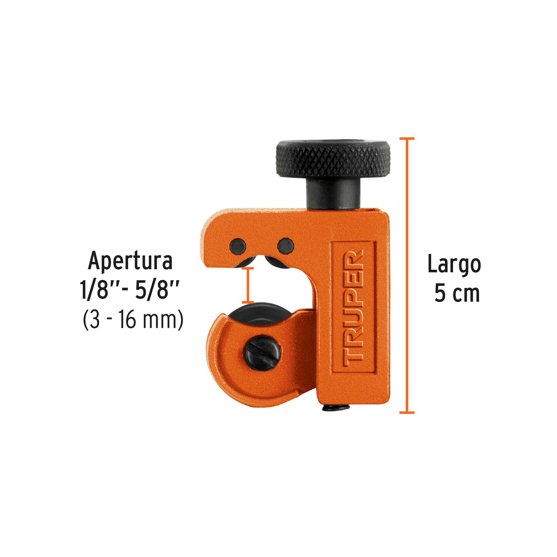 MINI CORTADOR DE TUBO DE COBRE 1/8" A 5/8" CUCHILLA 18 MM TRUPER 12850