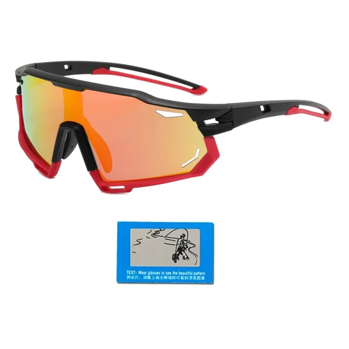Gafas ciclismo moto auto rojo hombre mujer lentes sol carretera deportes aire libre senderismo