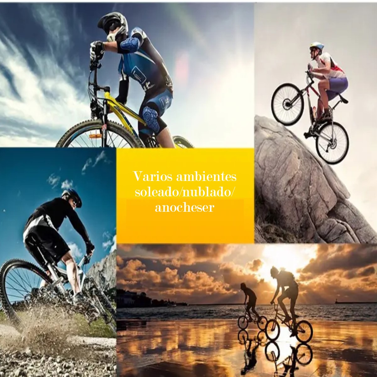 Gafas ciclismo moto auto rojo hombre mujer lentes sol carretera deportes aire libre senderismo