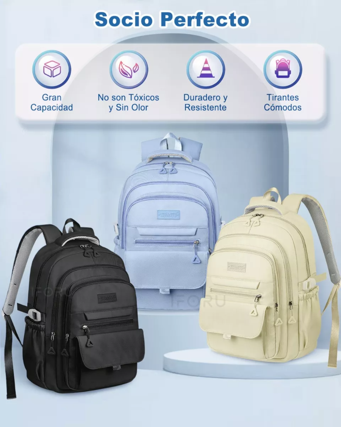 Mochila Escolar Viaje Bolsa Mochilas Para Laptop 16 In 3 Capas Iforu 40 L