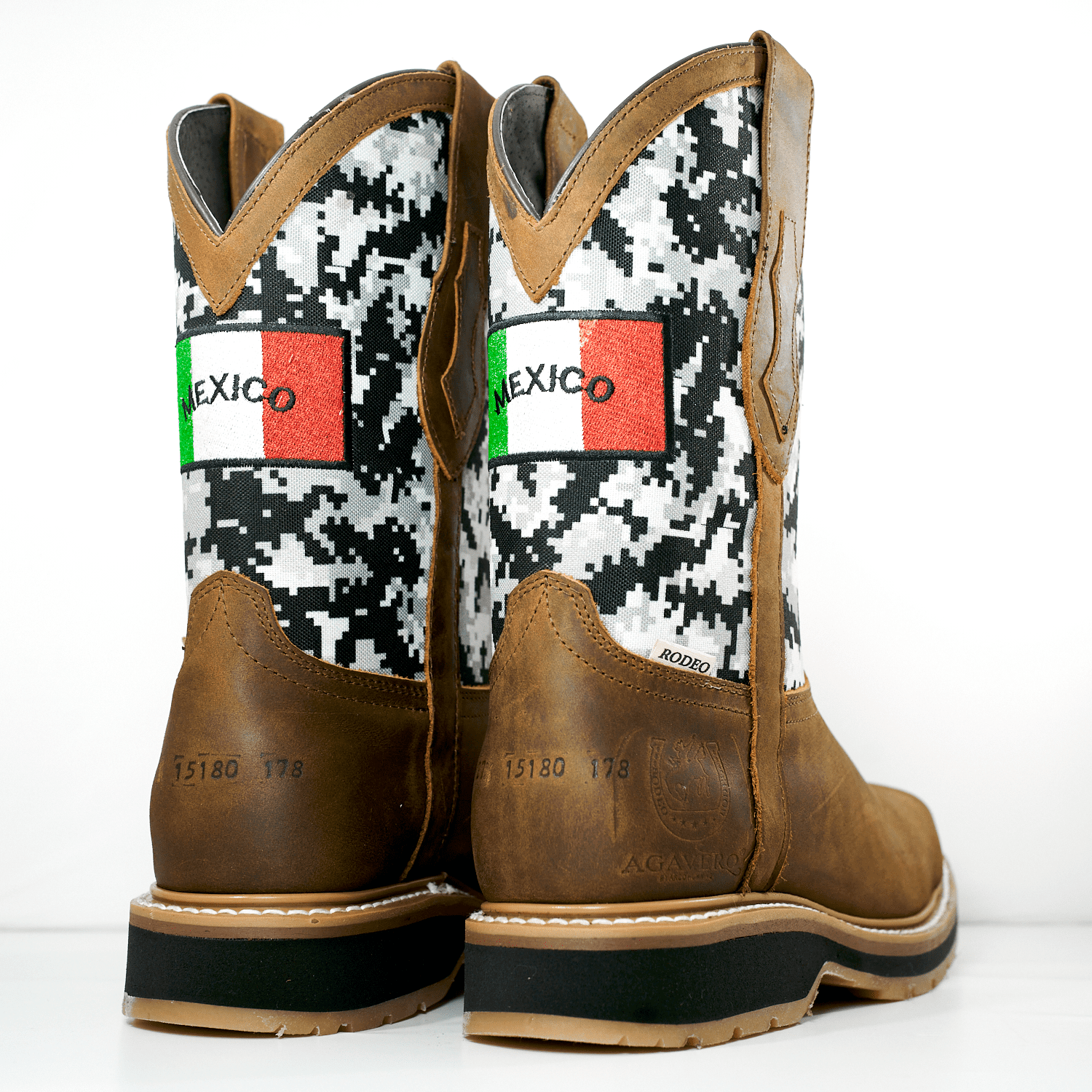 Botas Hombre Vaqueras Trabajo Western Cowboy Bandera Mexico