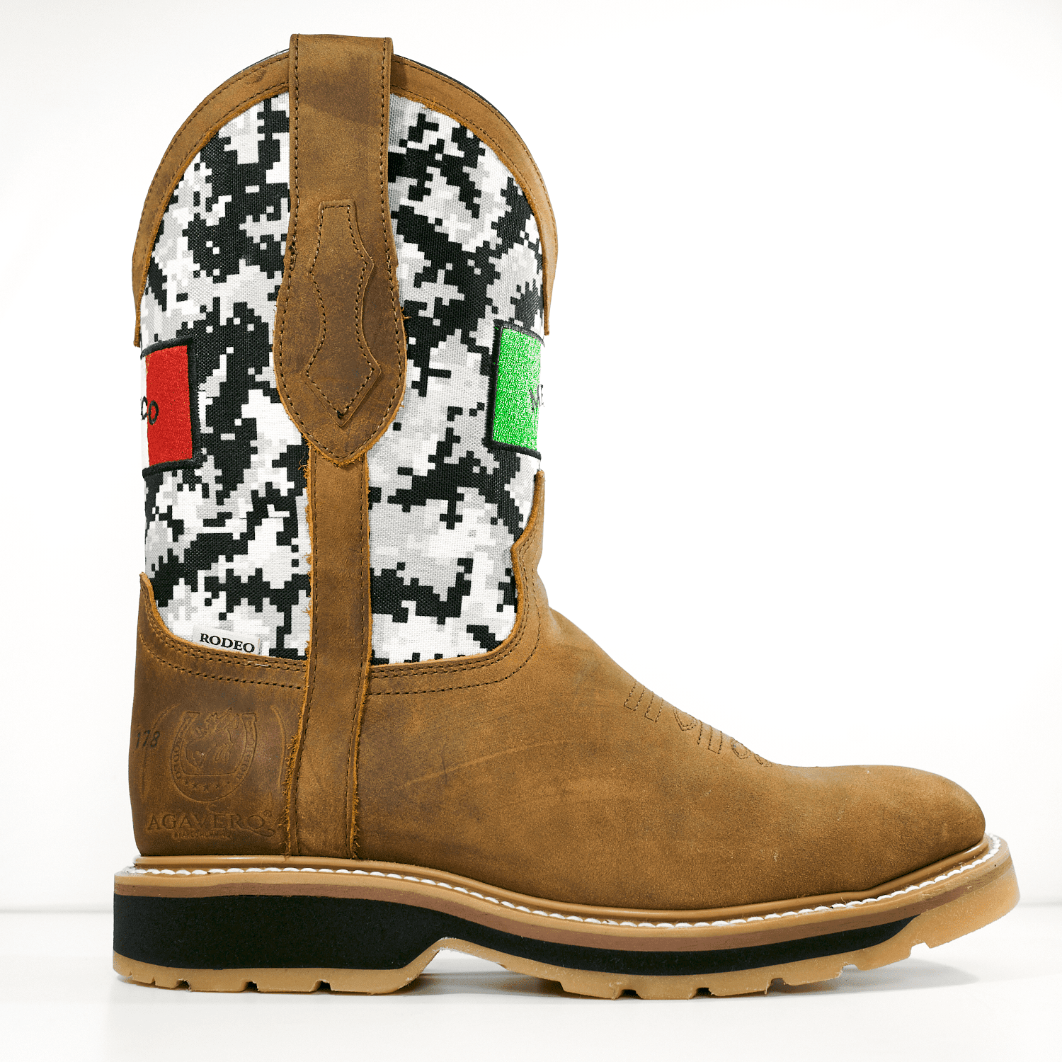 Botas Hombre Vaqueras Trabajo Western Cowboy Bandera Mexico