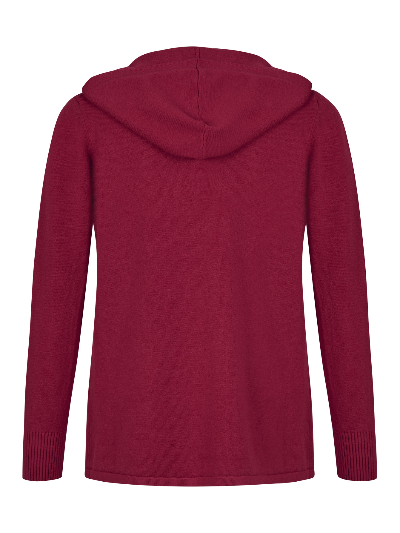 Suéter corto abierto con bolsas y gorro