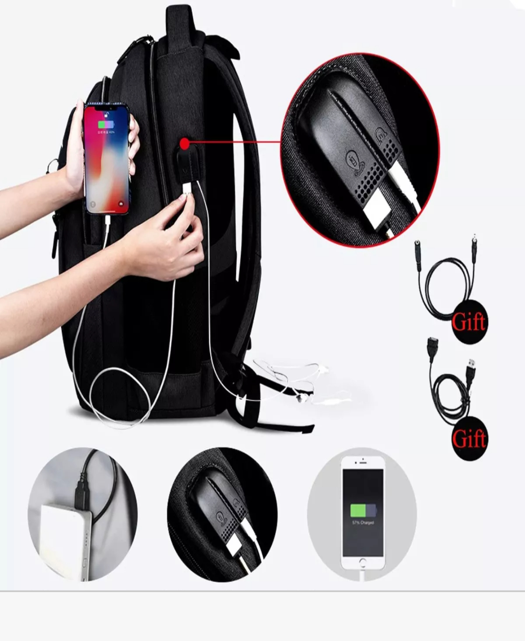 Mochilas Para Laptop Impermeable De Gran Capacidad Con Usb