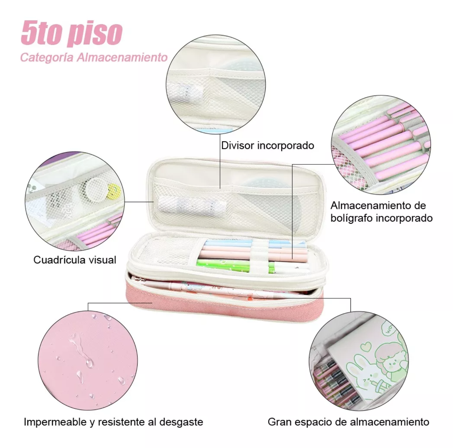 Estucheraz Escolares Lapicera Doble Capa De Gran Capacidad