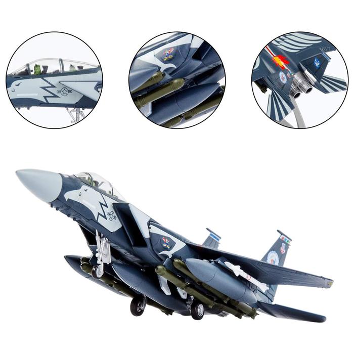 Avión de Juguete F-15 MXFSG-001-17 F-15E Strike Eagle 1100 19,5x13,3x5,5cm MetalPlástico Base Plástico AzulBlanco, F-15E Strike Eagle