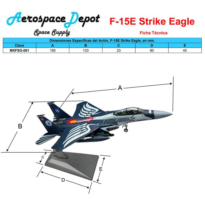 F-15 Eagle EE, UU, MXFSG-001-16 F-15E Strike Eagle 1100 19,5x13,3x5,5cm MetalPlástico Base Plástico AzulBlanco, F-15E Strike Eagle