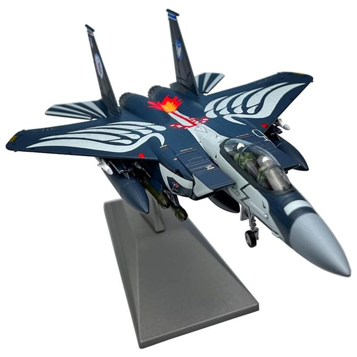 Avión de Combate Realista MXFSG-001-11 F-15E Strike Eagle 1100 19,5x13,3x5,5cm MetalPlástico Base Plástico AzulBlanco, F-15E Strike Eagle
