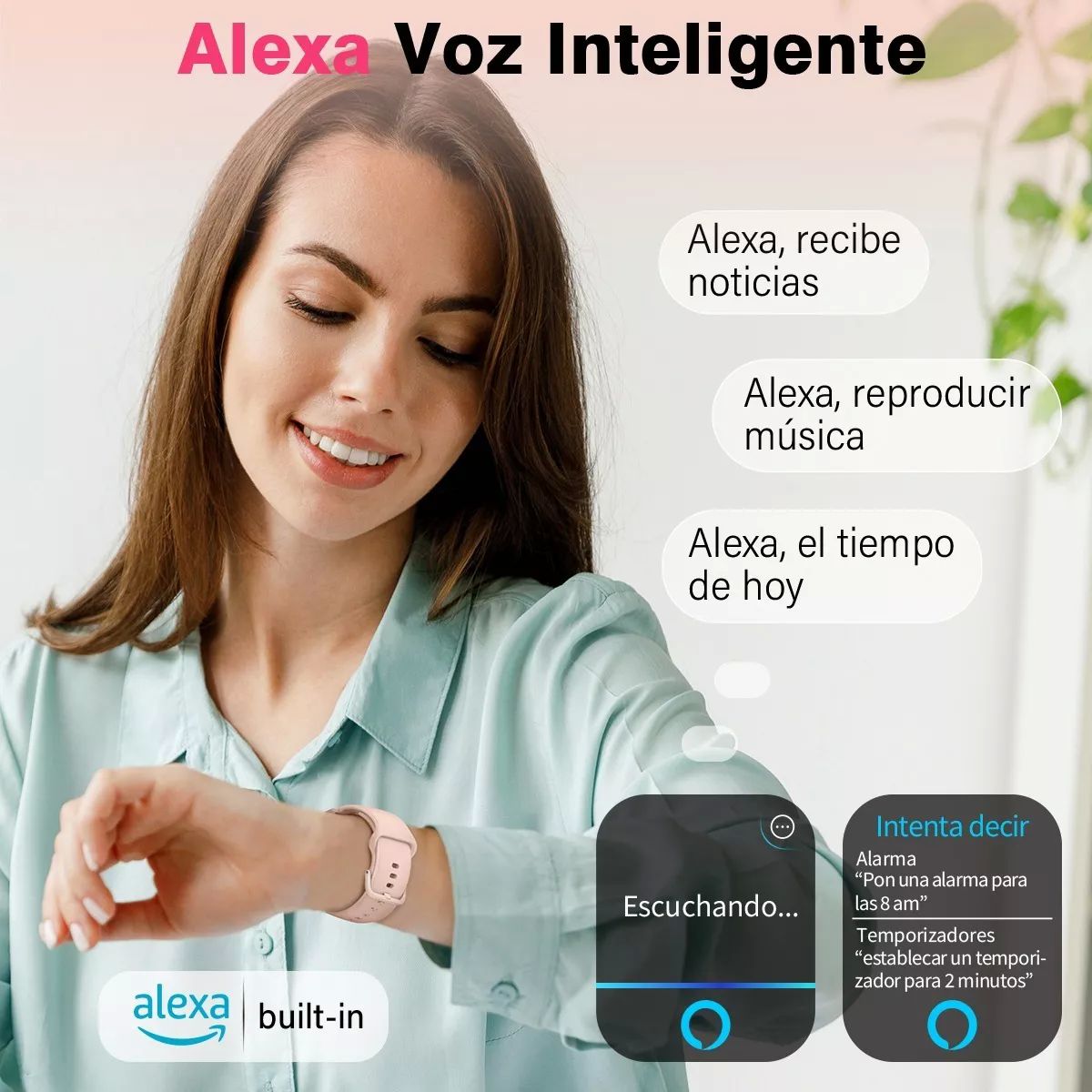 Smartwatch 1.8'' Reloj Inteligente Bluetooth Llamada Alexa