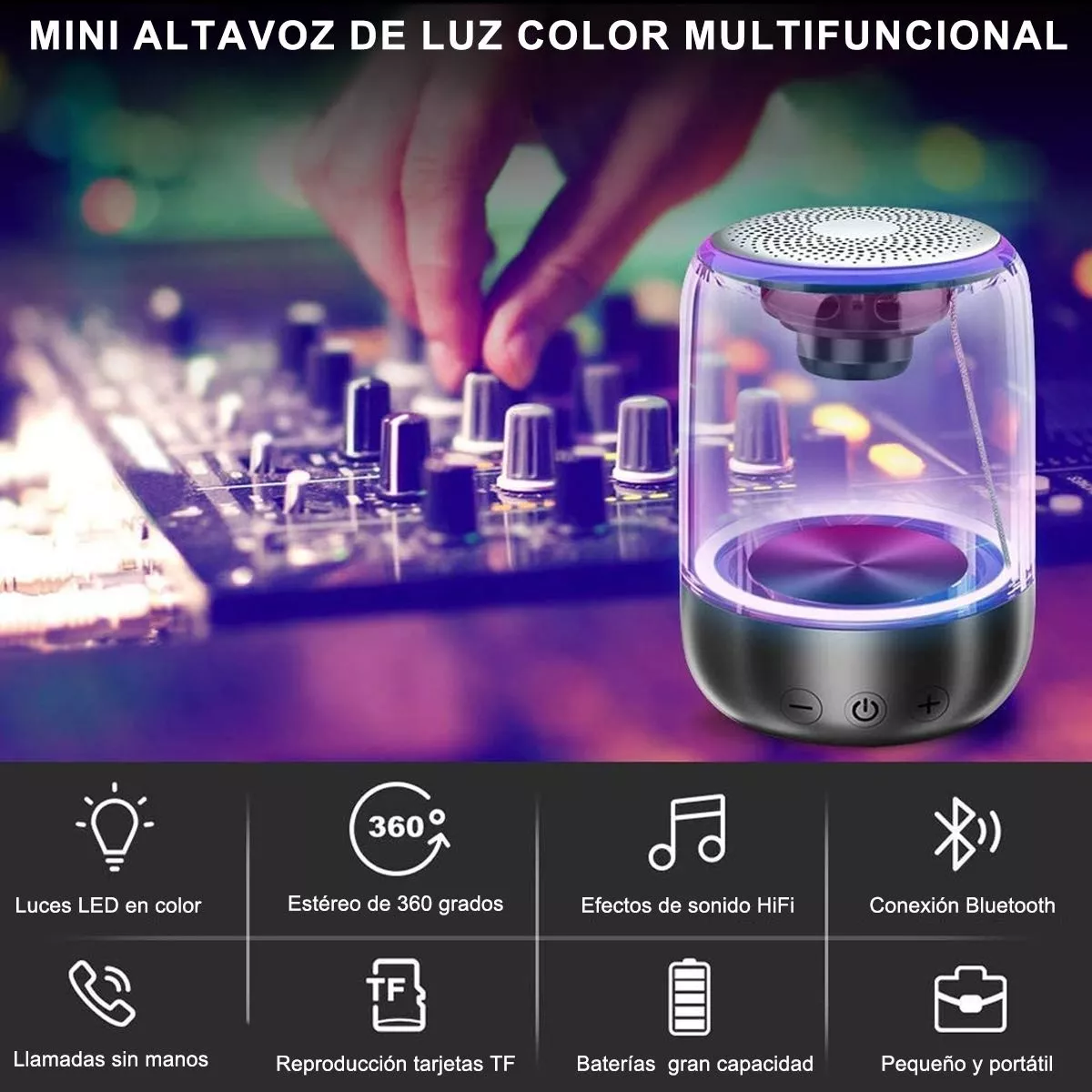 Mini Bocina Portátil Bluetooth Inalámbrico Sd De 1hora