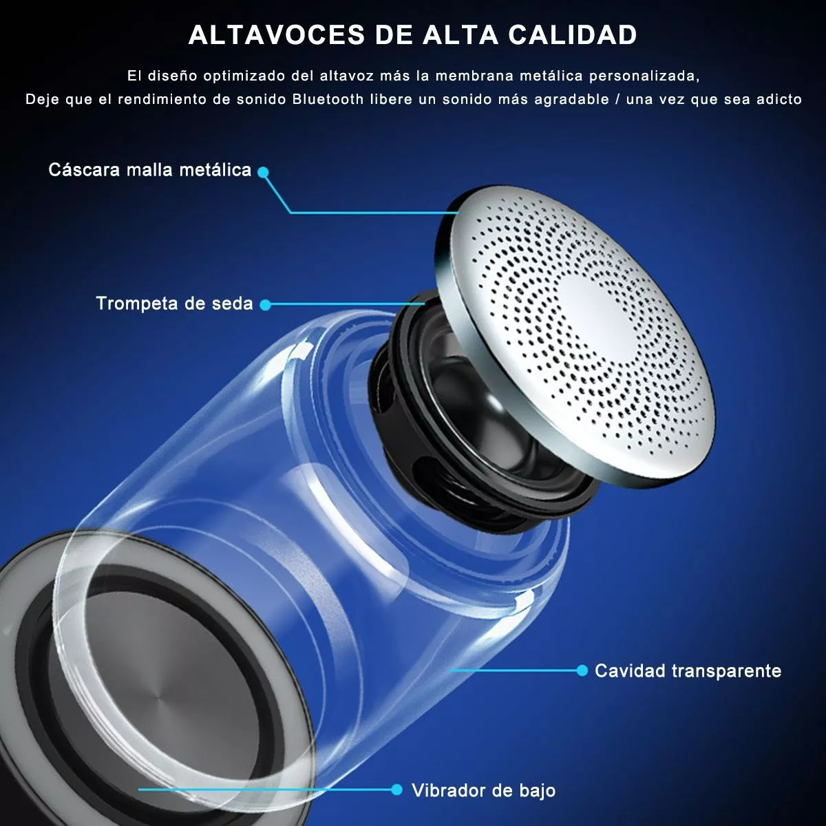 Mini Bocina Portátil Bluetooth Inalámbrico Sd De 1hora