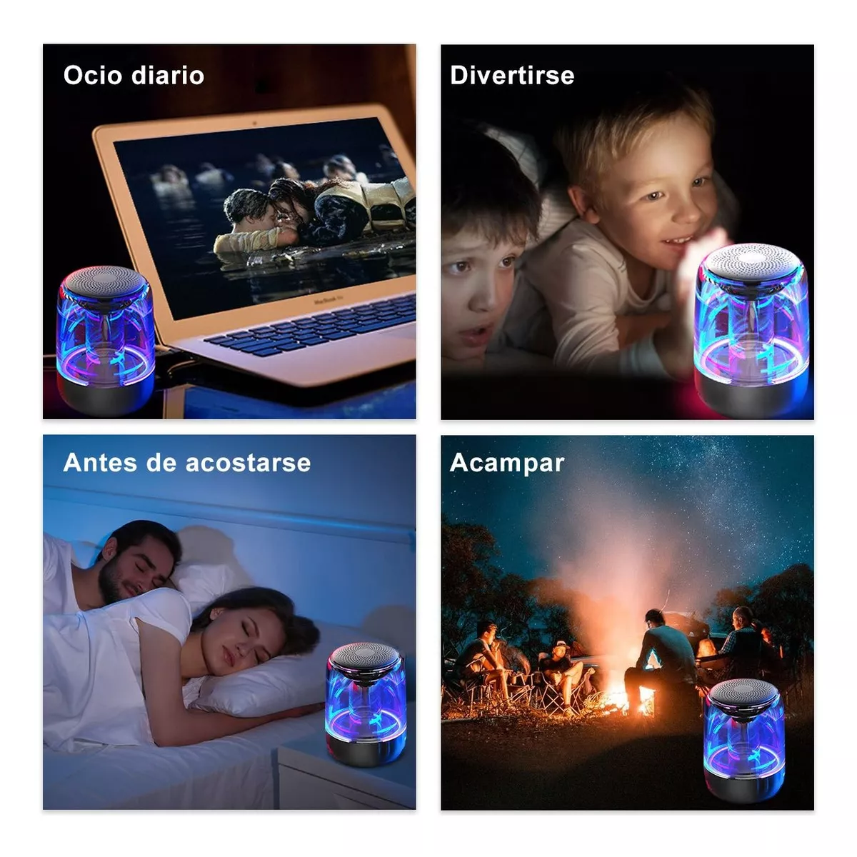 Mini Bocina Portátil Bluetooth Inalámbrico Sd De 1hora