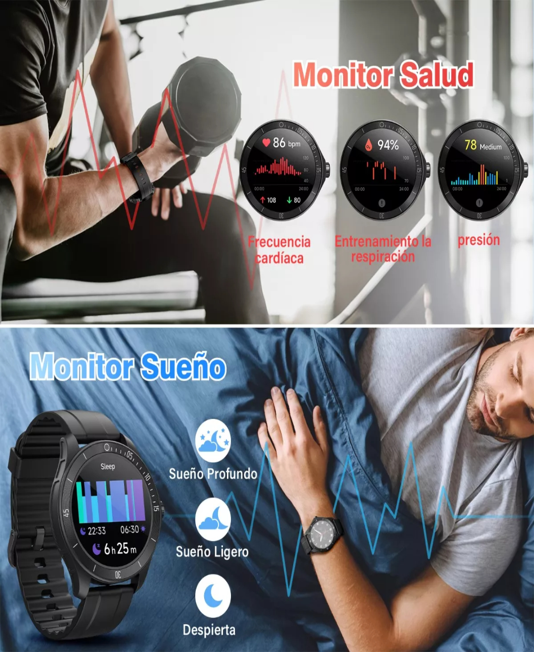 Smartwatch Hombre Reloj Inteligente Bluetooth Llamadas Alexa
