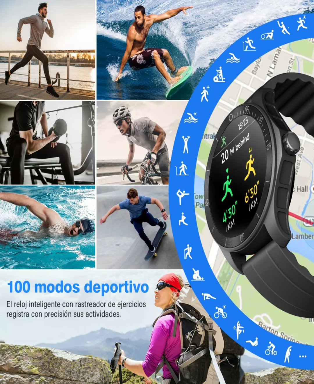Smartwatch Hombre Reloj Inteligente Bluetooth Llamadas Alexa