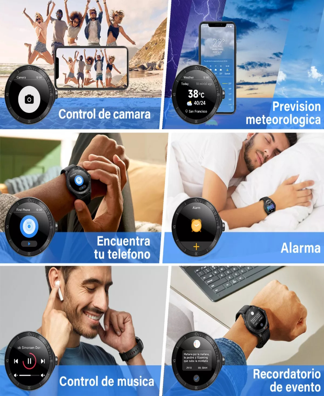 Smartwatch Hombre Reloj Inteligente Bluetooth Llamadas Alexa