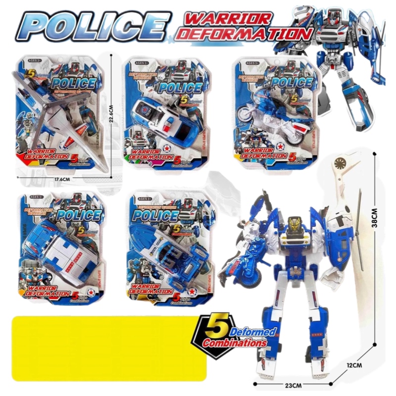 Transformer Robot Transporte Policía Juguete 2 En 1