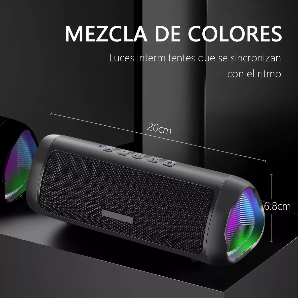 Bocina Altavoces Bluetooth Recargables Portatil Luces Rgb