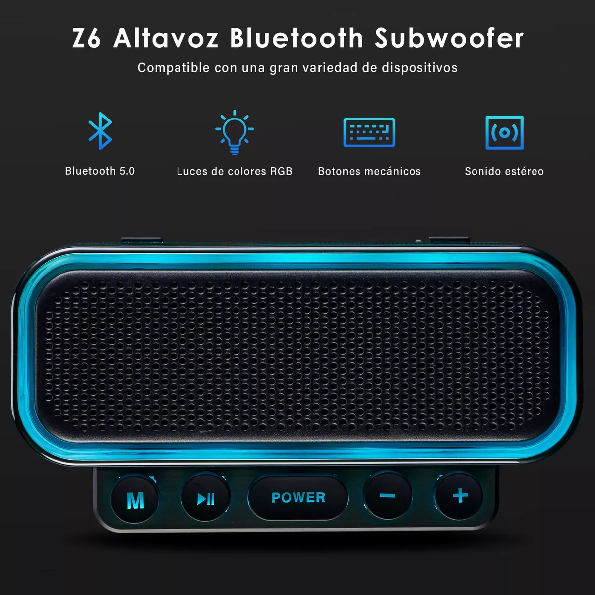 Bocina Bluetooth Portátil Bocina Impermeable Subwoofer Pro