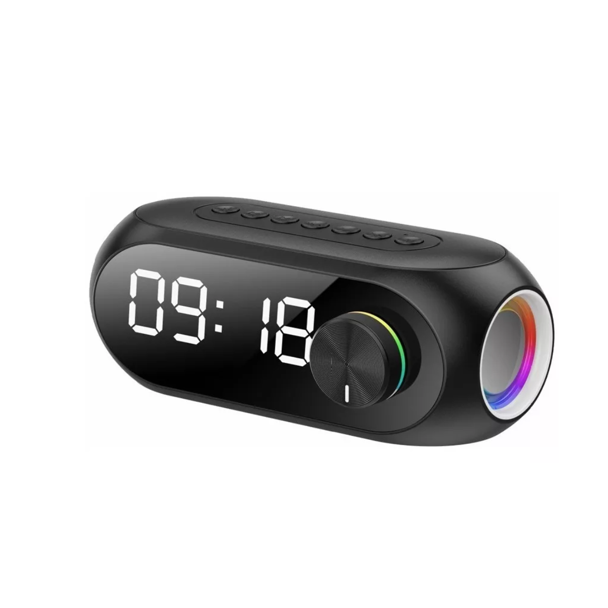 Reloj Despertador Digital Led Bocina Bluetooth Y Radio Fm Negro