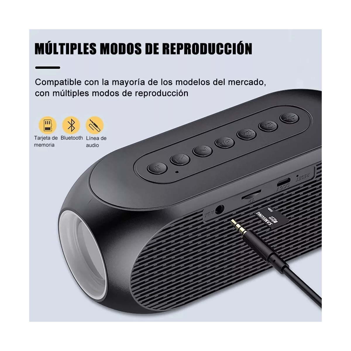 Reloj Despertador Digital Led Bocina Bluetooth Y Radio Fm Negro