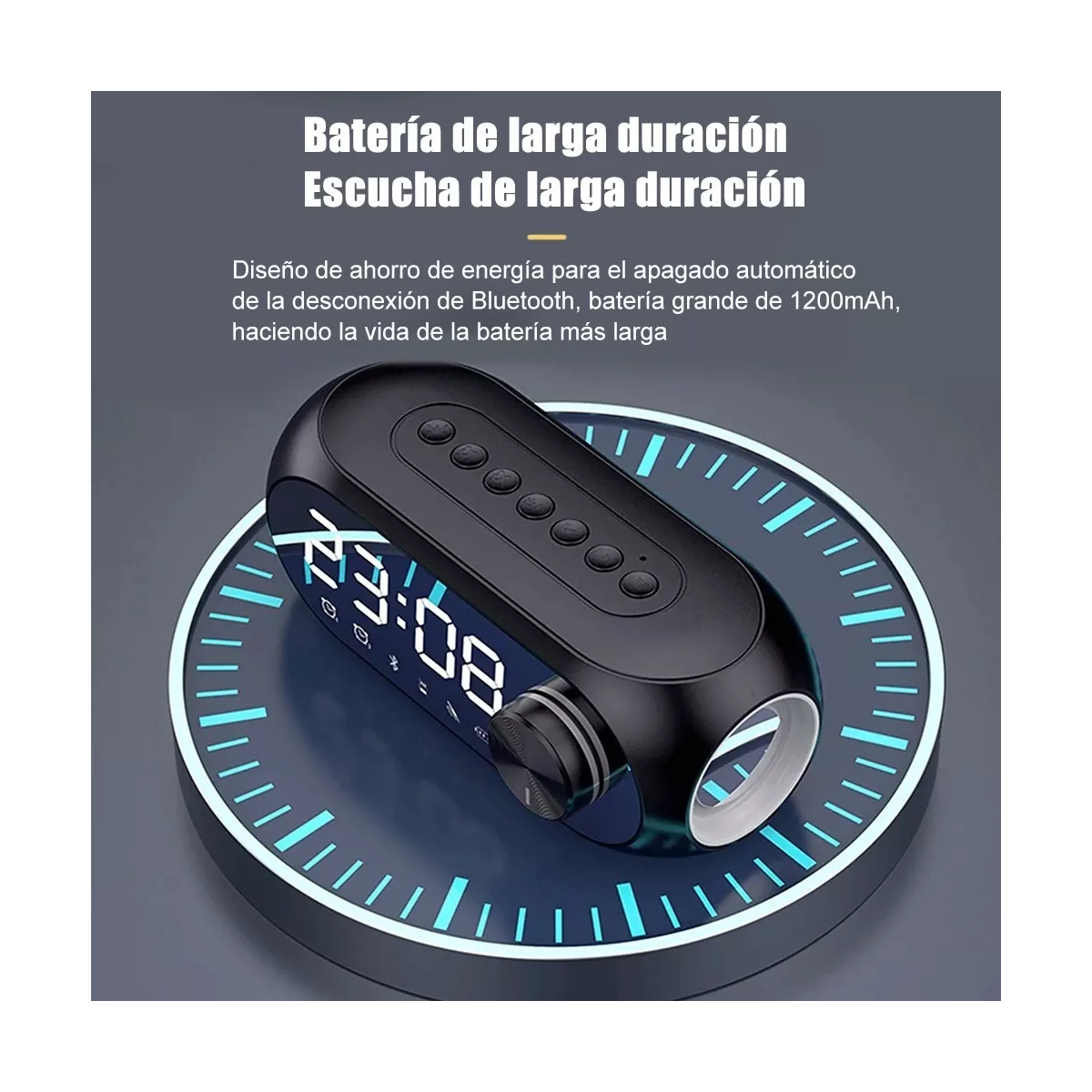 Reloj Despertador Digital Led Bocina Bluetooth Y Radio Fm Negro