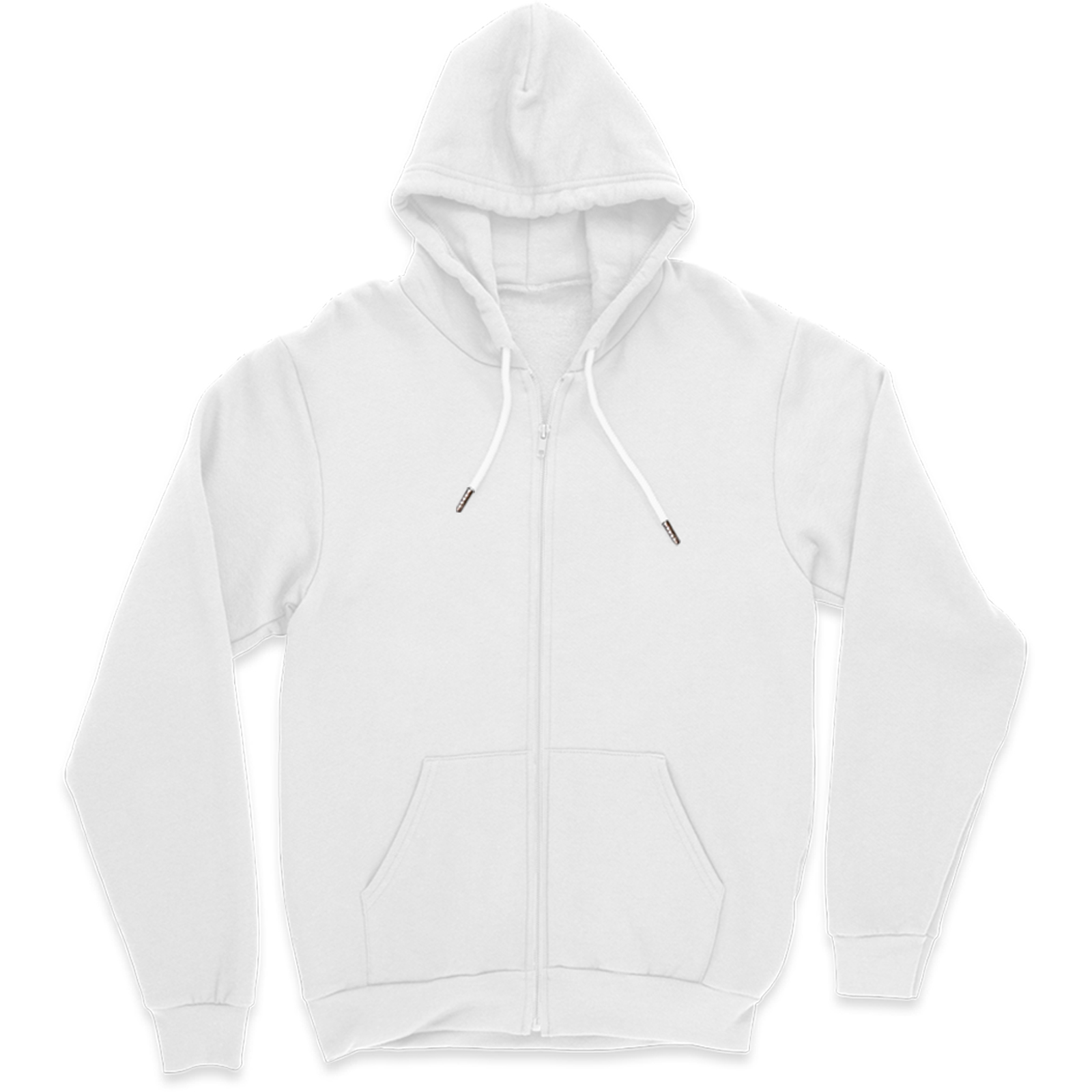 Sudadera Hoodie Blanco con Cierre, Capucha y Cangurera, Calientita, Casual, Abrigo, Chamarra