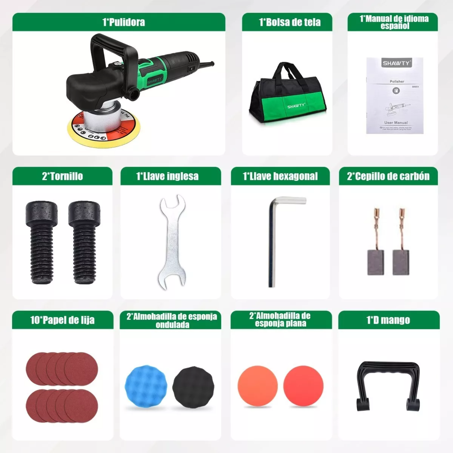 Pulidora Orbital De Velocidad Variable Y Lijadora Shawty