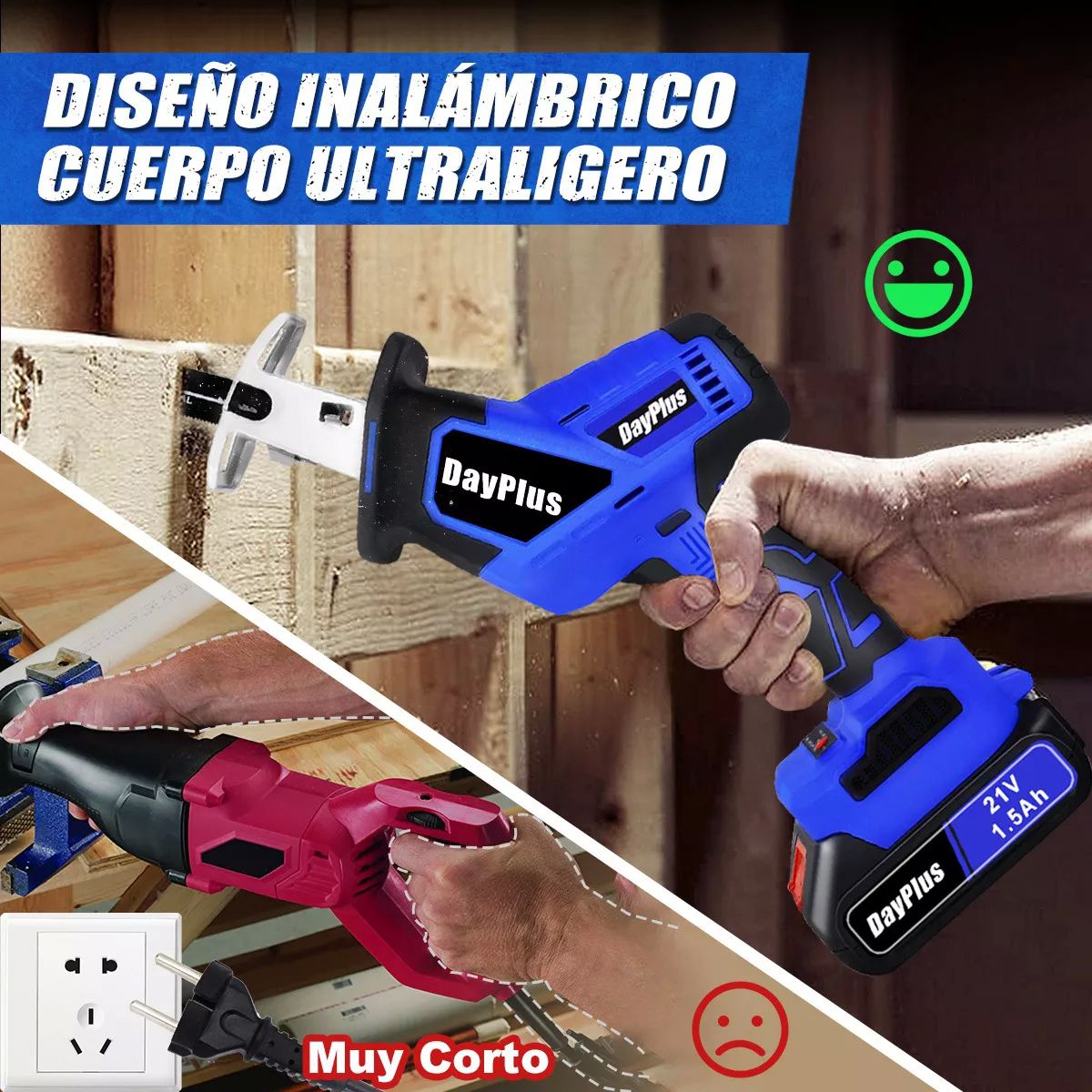 Sierra Eléctrica Recíproca Sable Inalámbrica Con 2 Baterías