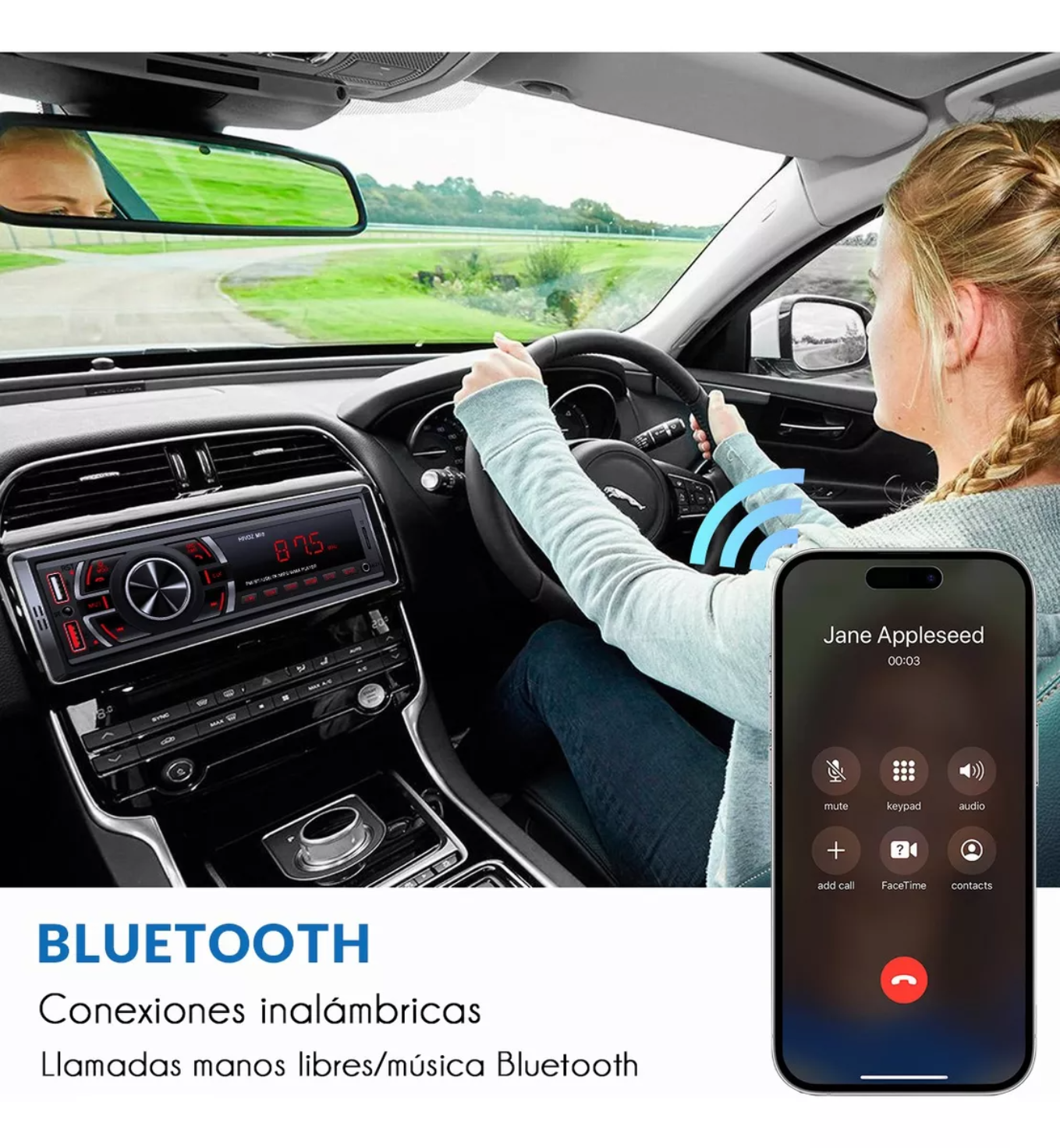 Auto Estereo Coche Reproductor Mp3 Radio Con Bt Aux Usb Sd