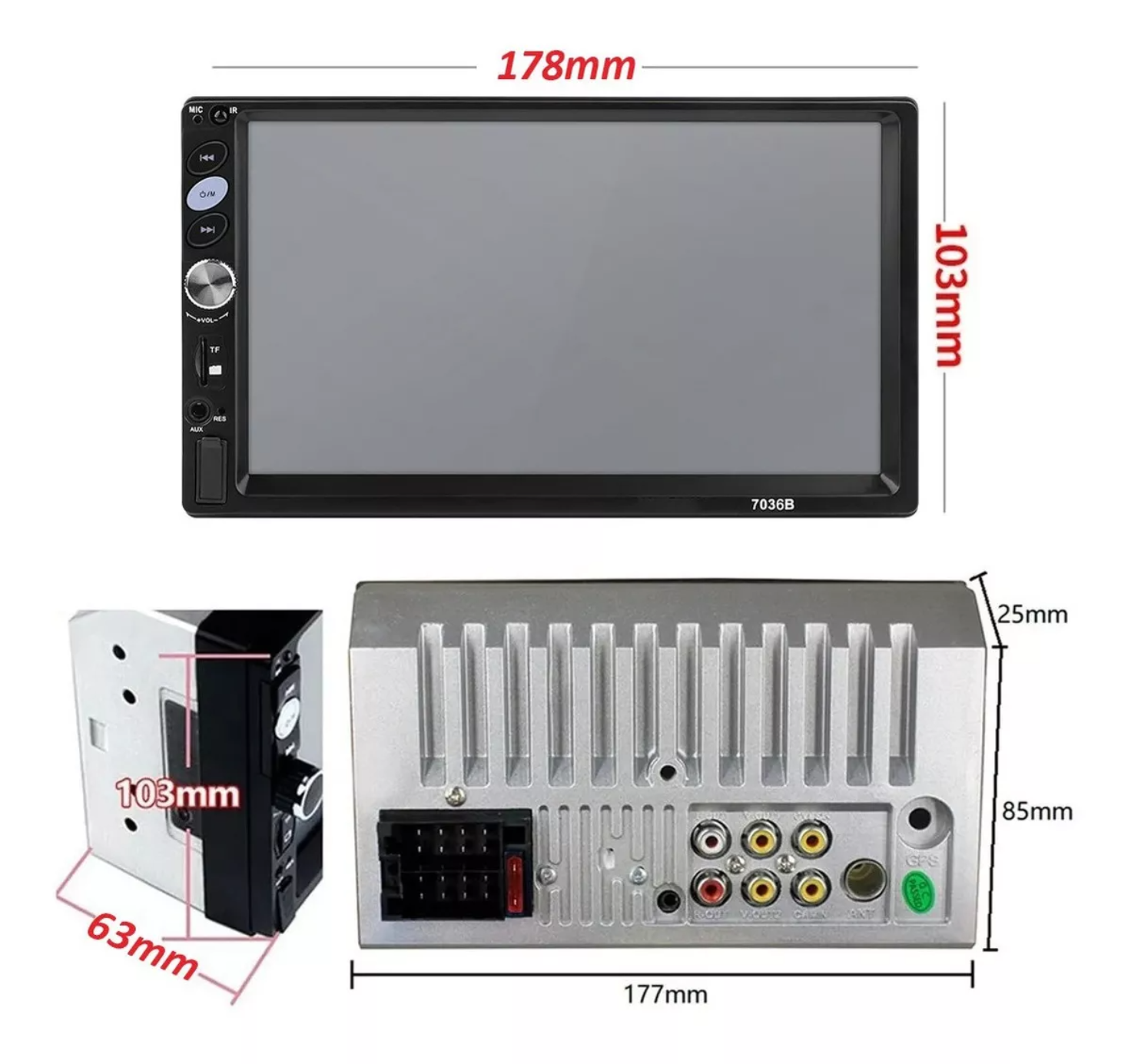 Estéreo Mirrorlink Pantalla Táctil 7 Pulgadas Hd Bluetooth