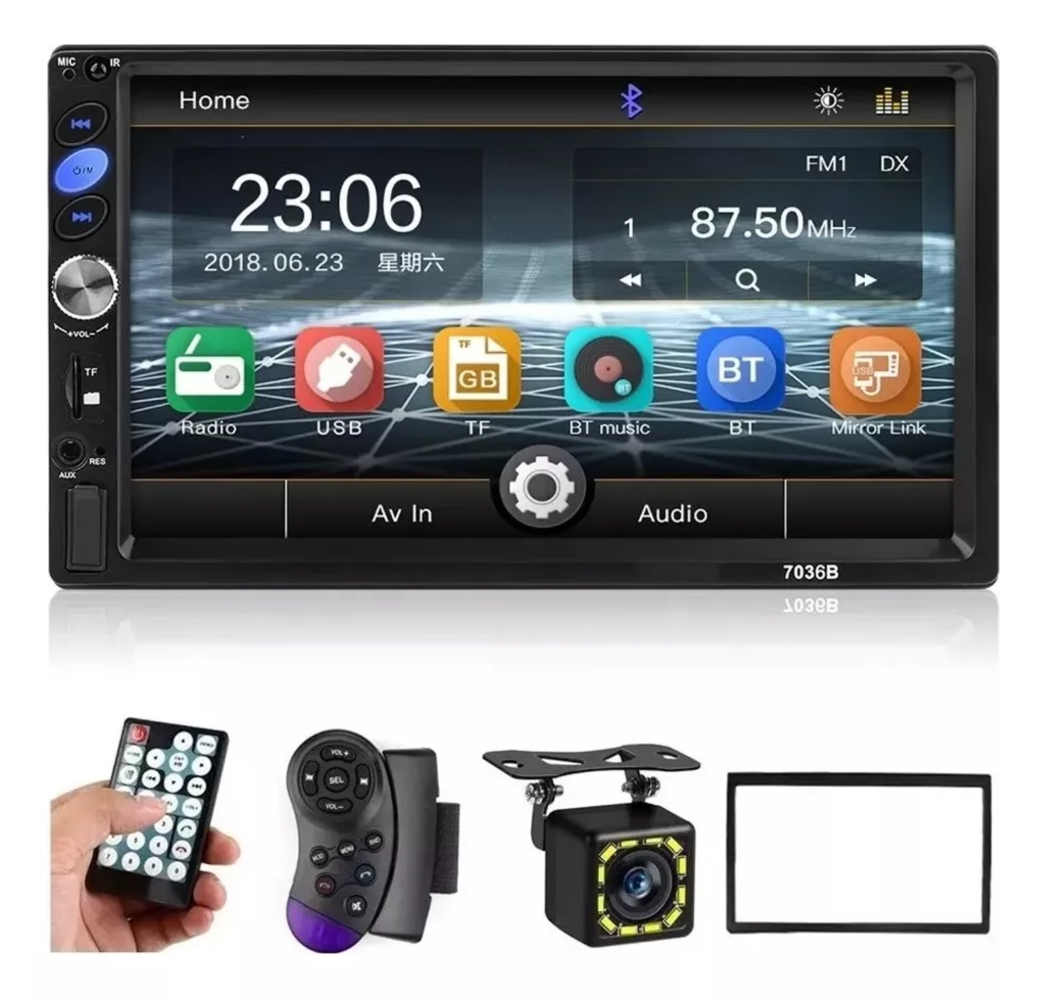 Estéreo Mirrorlink Pantalla Táctil 7 Pulgadas Hd Bluetooth