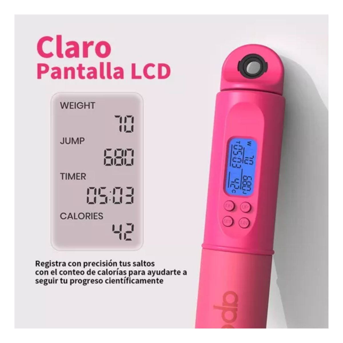 Cuerda Para Saltar Con Contador Crossfit rosa