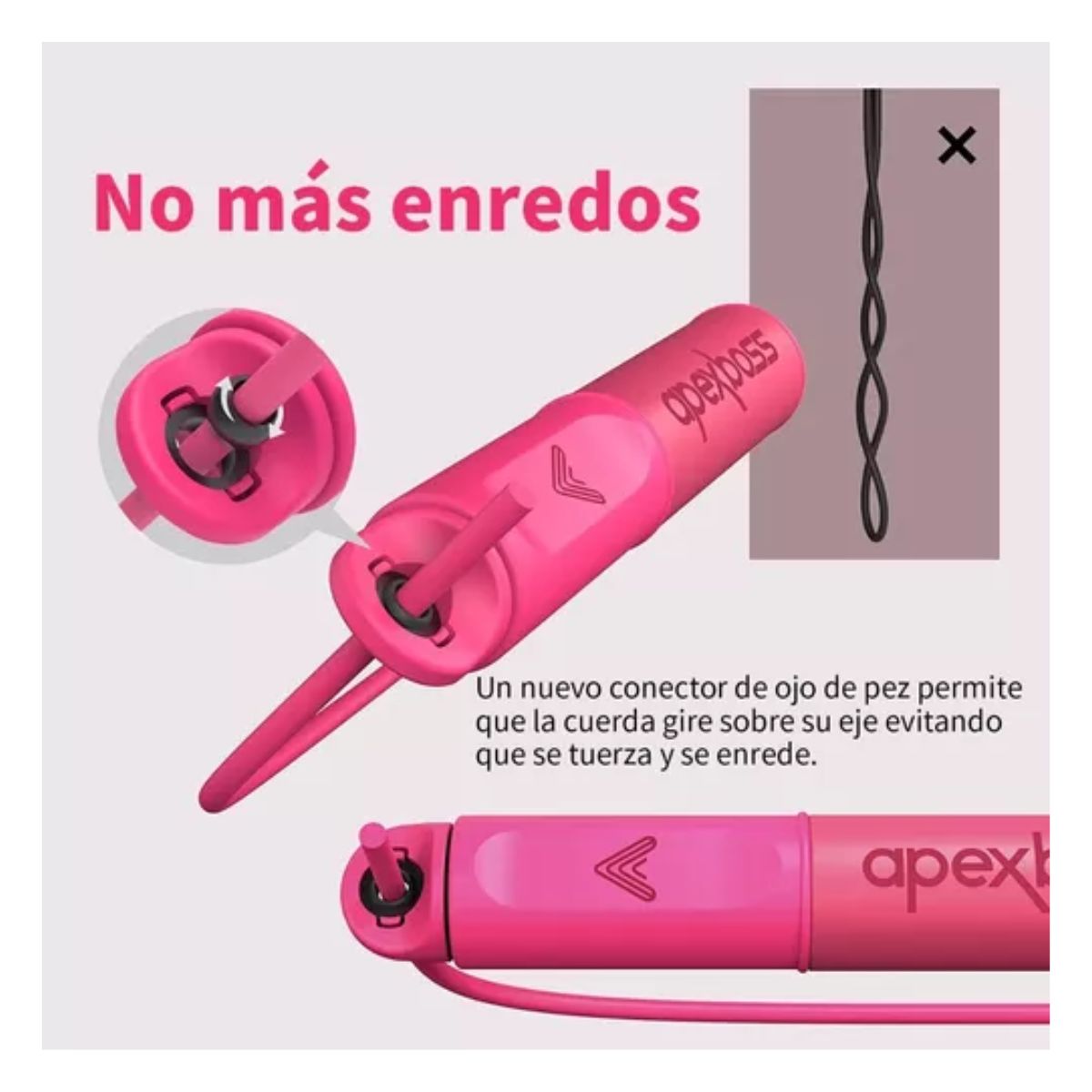 Cuerda Para Saltar Con Contador Crossfit rosa