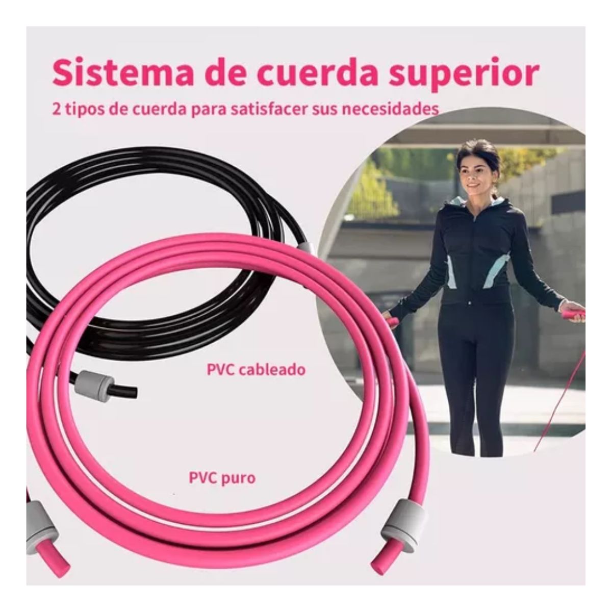 Cuerda Para Saltar Con Contador Crossfit rosa
