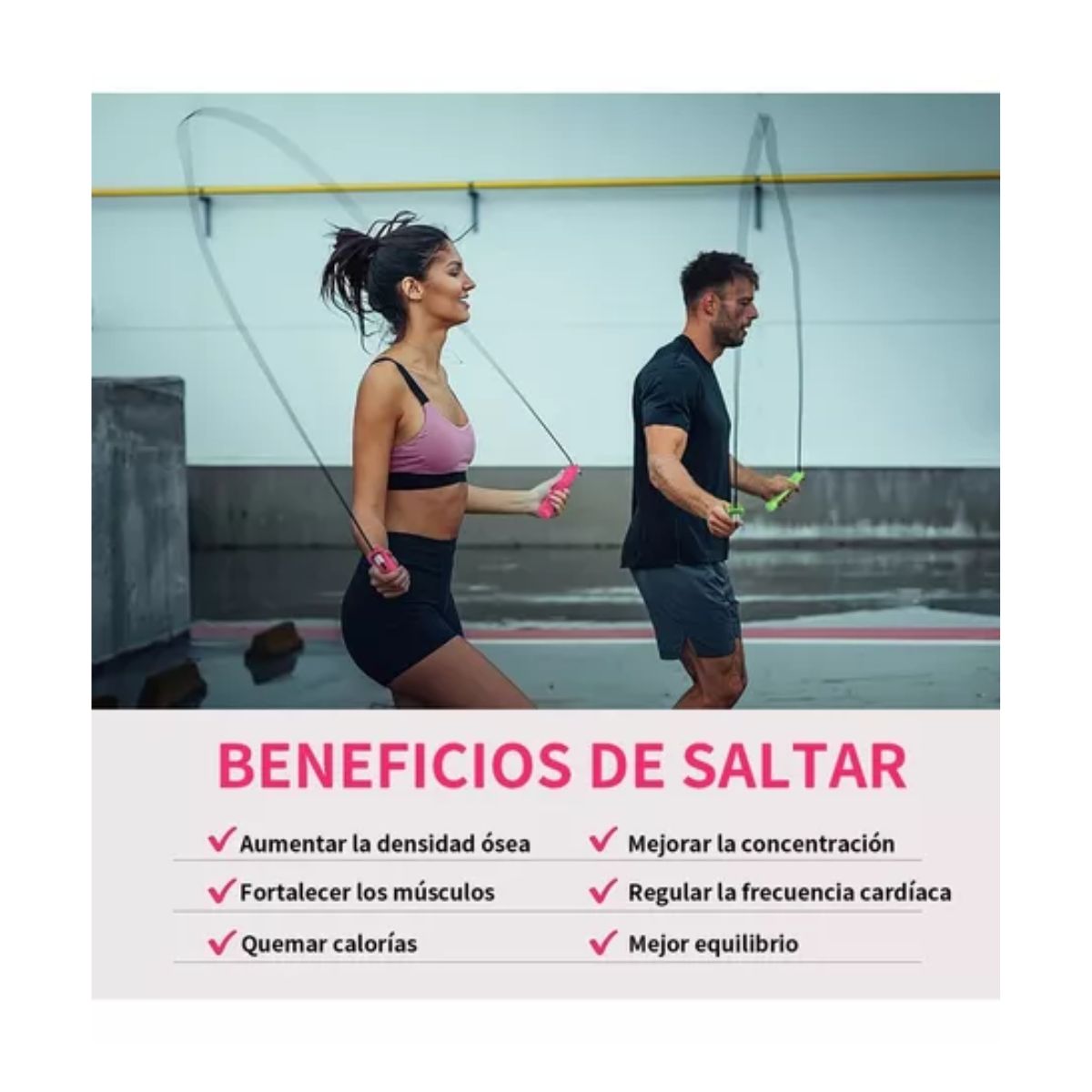 Cuerda Para Saltar Con Contador Crossfit rosa