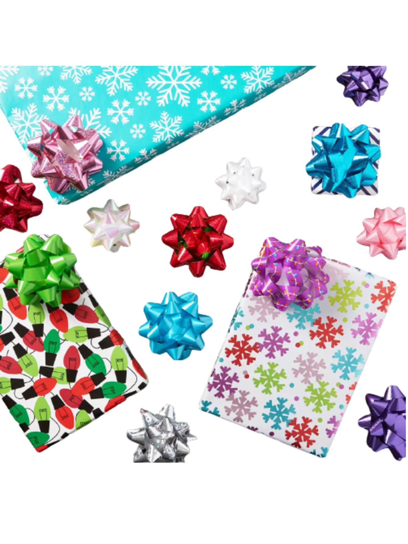 Kirkland Signature Moños Navideños para Regalo 50 Piezas Varios Modelos y Tamaños (Lazos para Regalo)