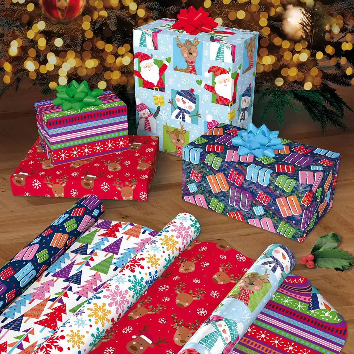 Kirkland Signature 3 Rollos De Papel Para Regalo Navideño Varios Diseños (Morado)