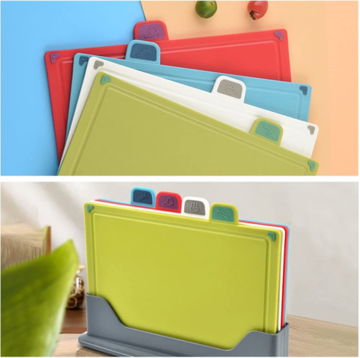 Tabla Para Picar Gruesas De Cocina De Color, 4 Piezas colores