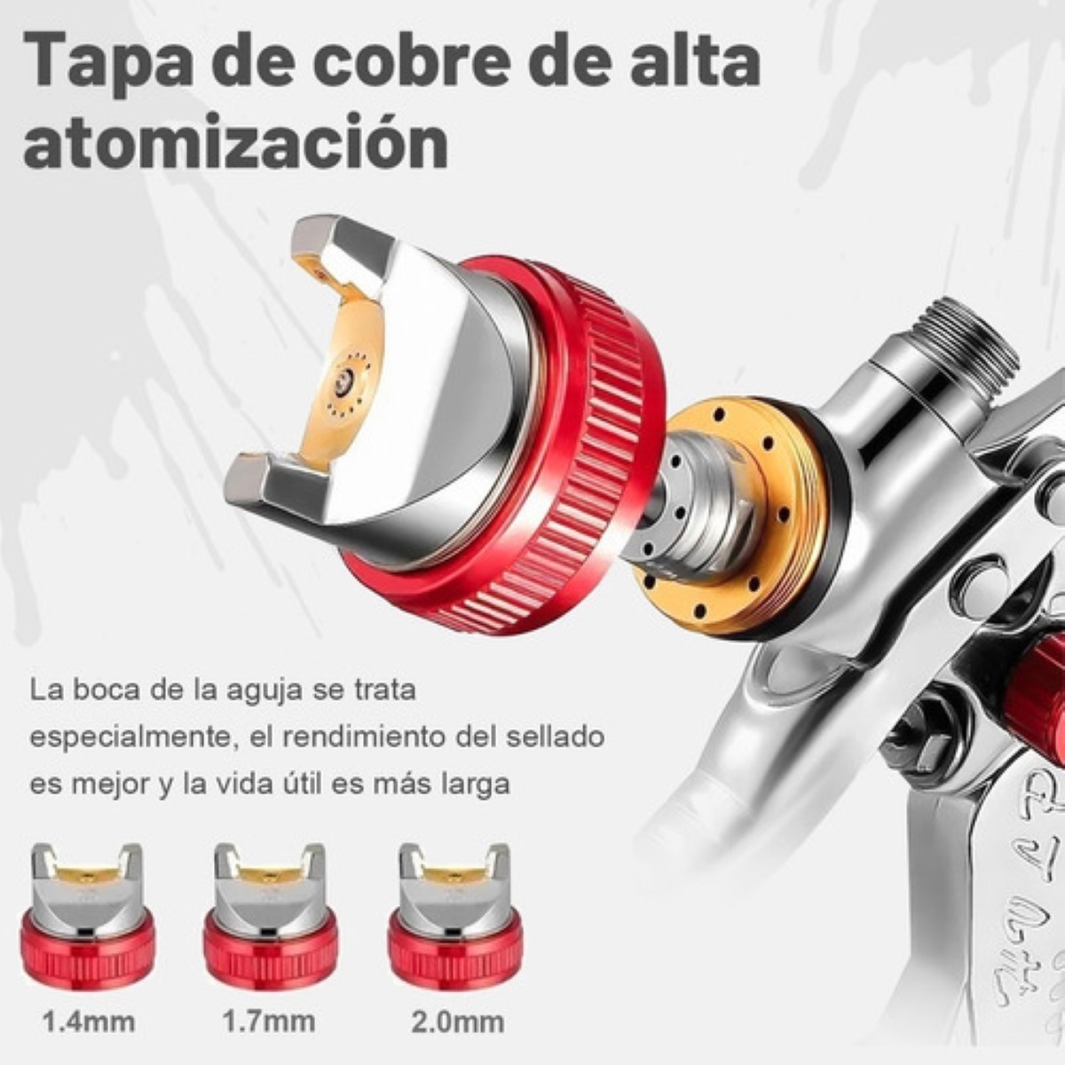 Pistola Para Pintar De Gravedad Hvlp 600 Ml Con 3 Boquillas