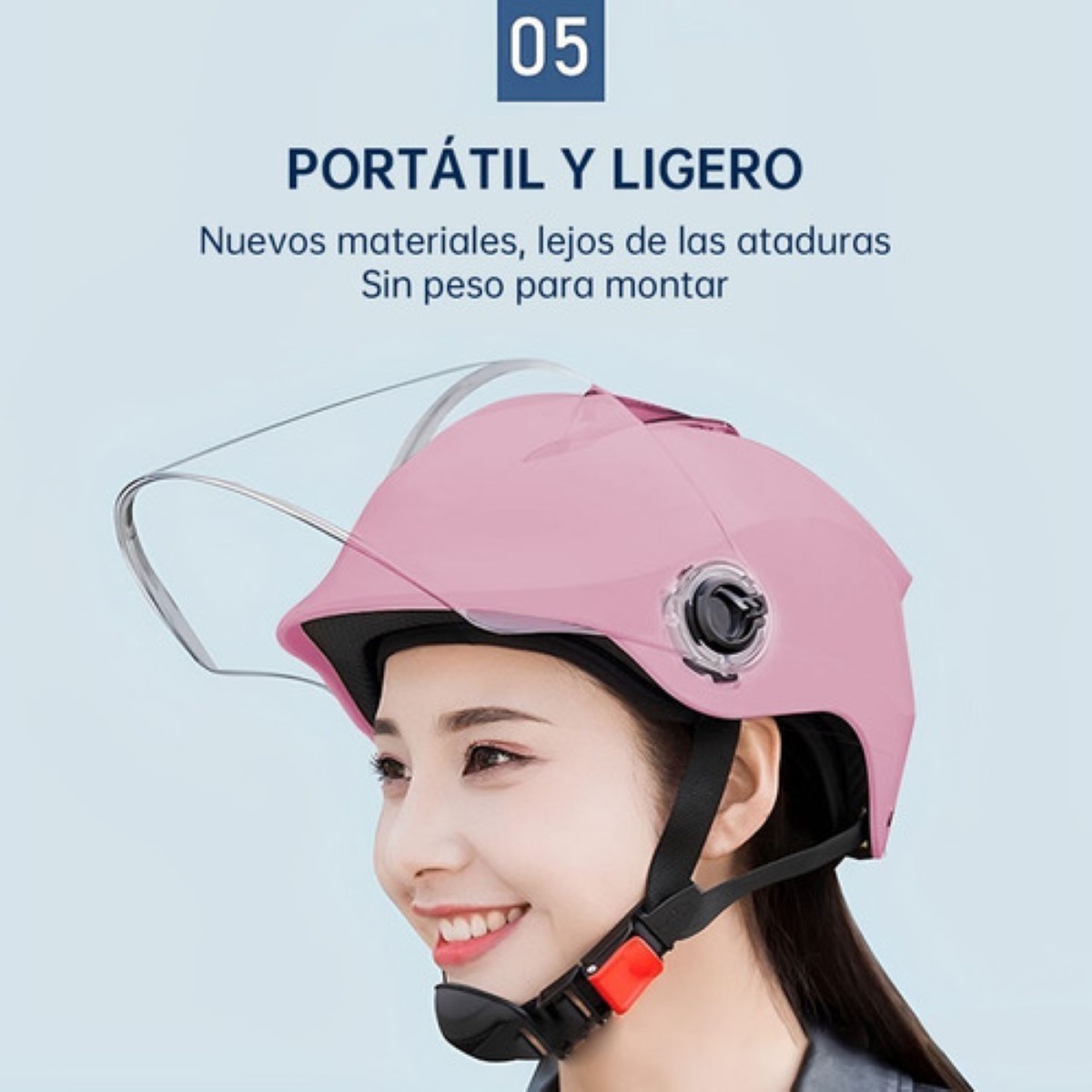 Casco De Motocicleta Eléctrica Para Mujer  ROSA 