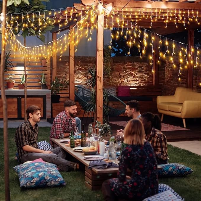 Cascada Led Serie Navideña 500 Luces Led 10 Metros Exterior