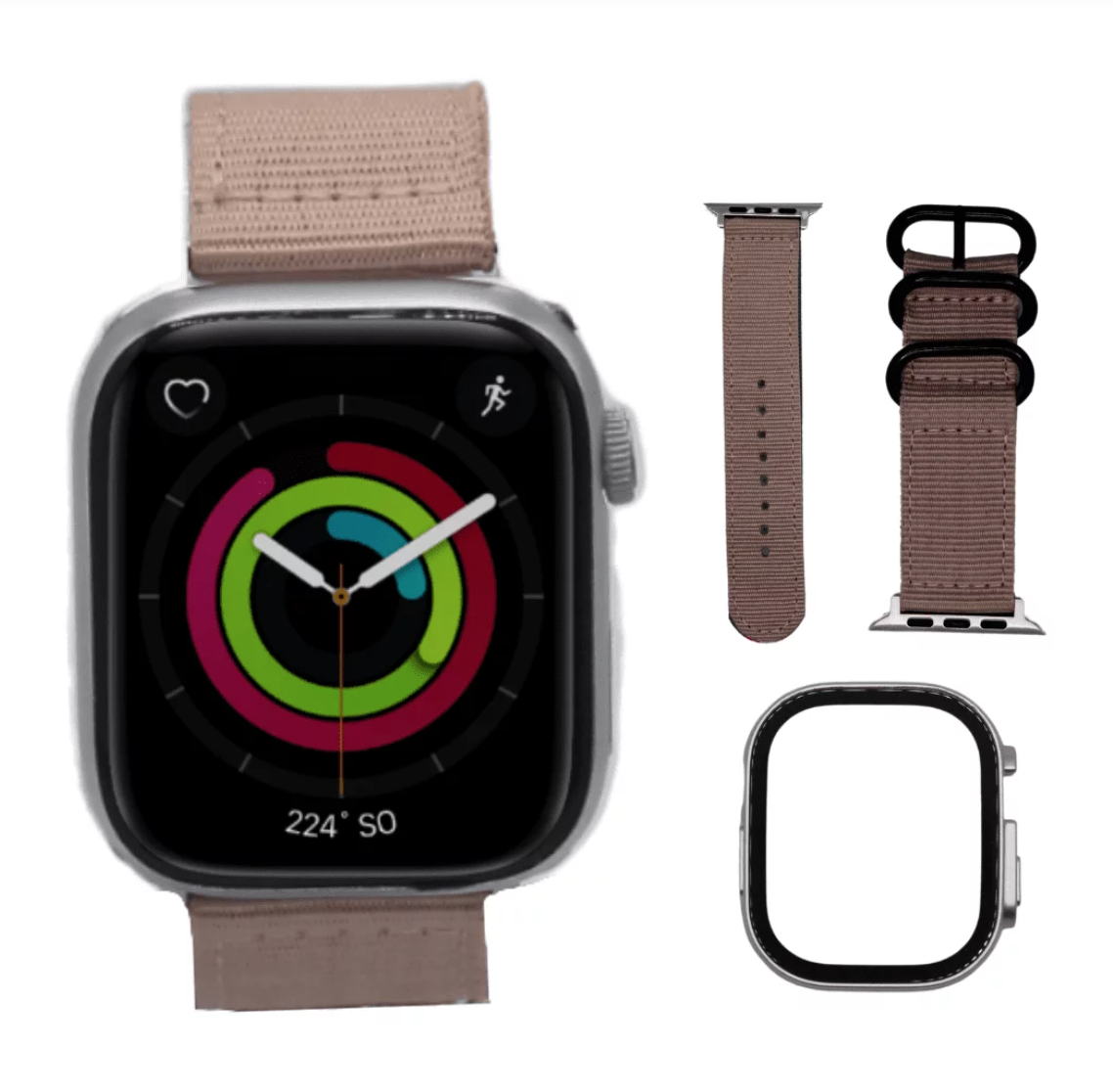 Apple watch plata con correa rosa hot sale