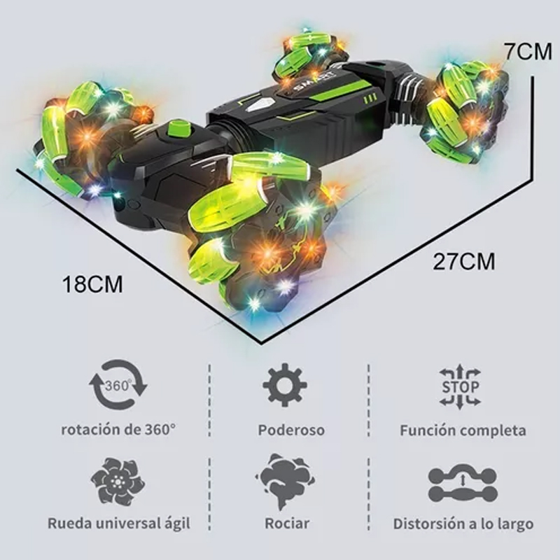 Carro De Acrobacias A Control Remoto Car Twist Recargable Con Musica Teledirigido.