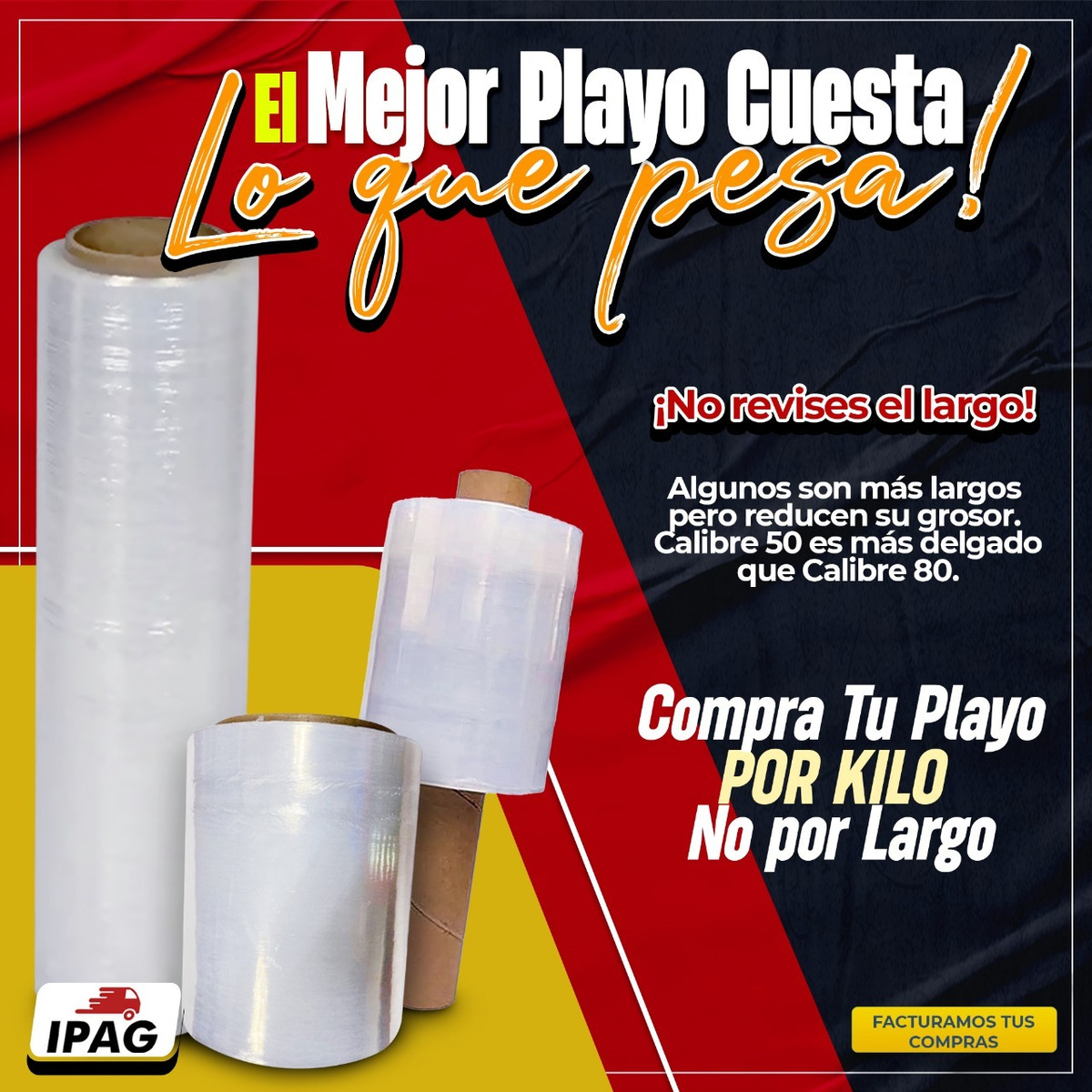 Pack 4 Rollos de Playo 5in Emplaye Polistretch Material de Empaque y Embalaje Calibre 70 800 ft 3 Kg