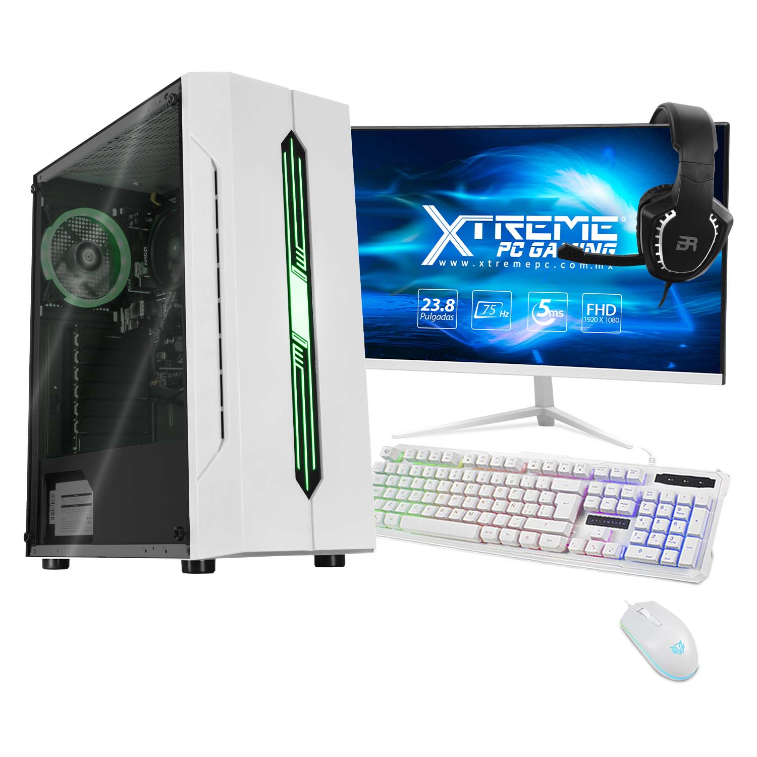 Xtreme PC Gaming AMD Radeon Vega Renoir Ryzen 7 5700G 16GB SSD 500GB Monitor Curvo 23.8 WIFI White
