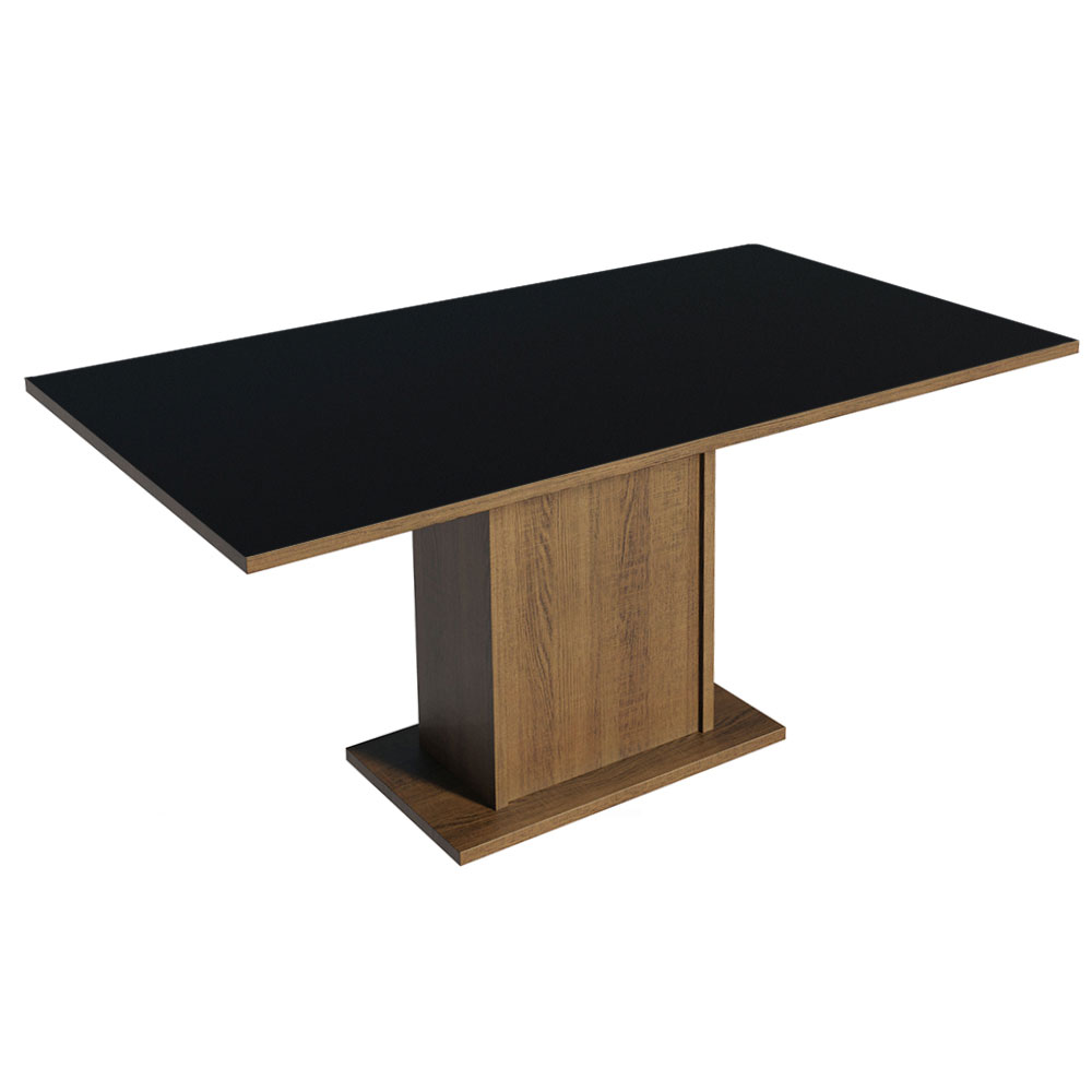 Juego de Comedor Mesa con Tapa de Madera 6 Sillas Renata Madesa Marron/Negro/Plata