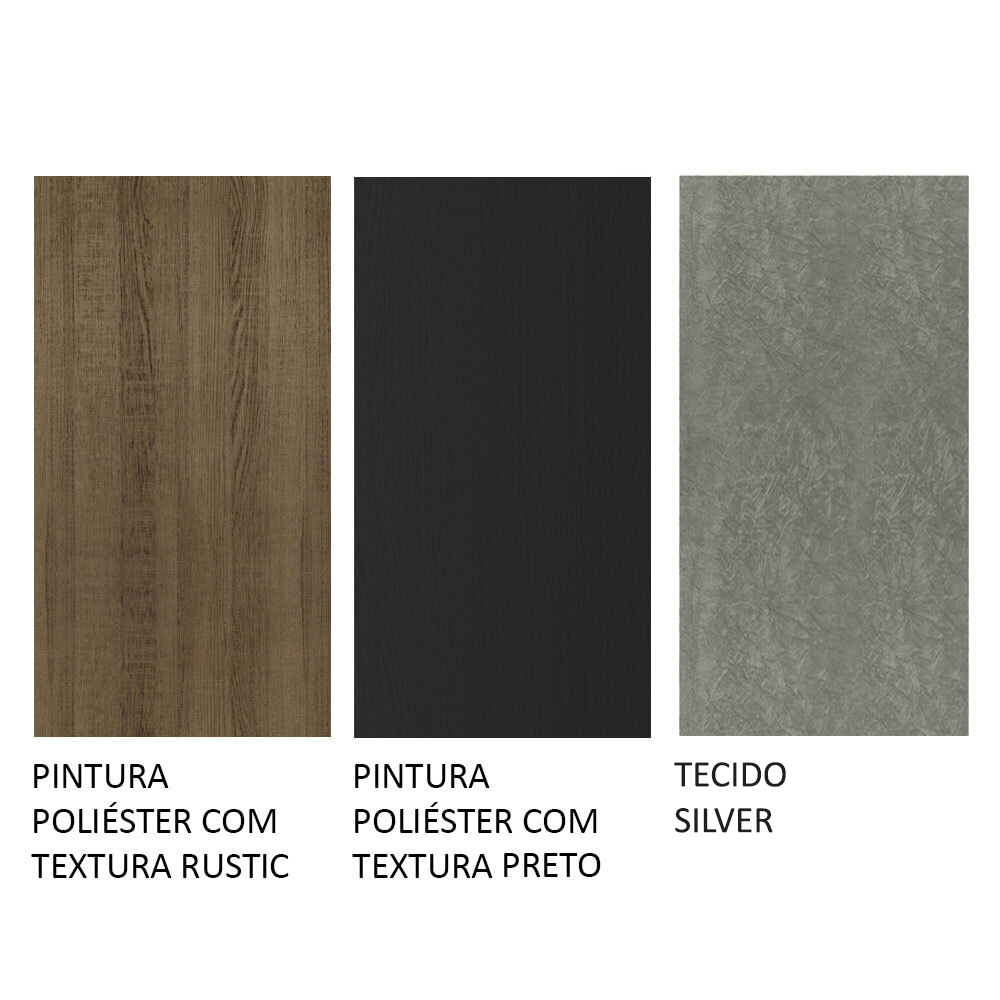 Juego de Comedor Mesa con Tapa de Madera 6 Sillas Renata Madesa Marron/Negro/Plata