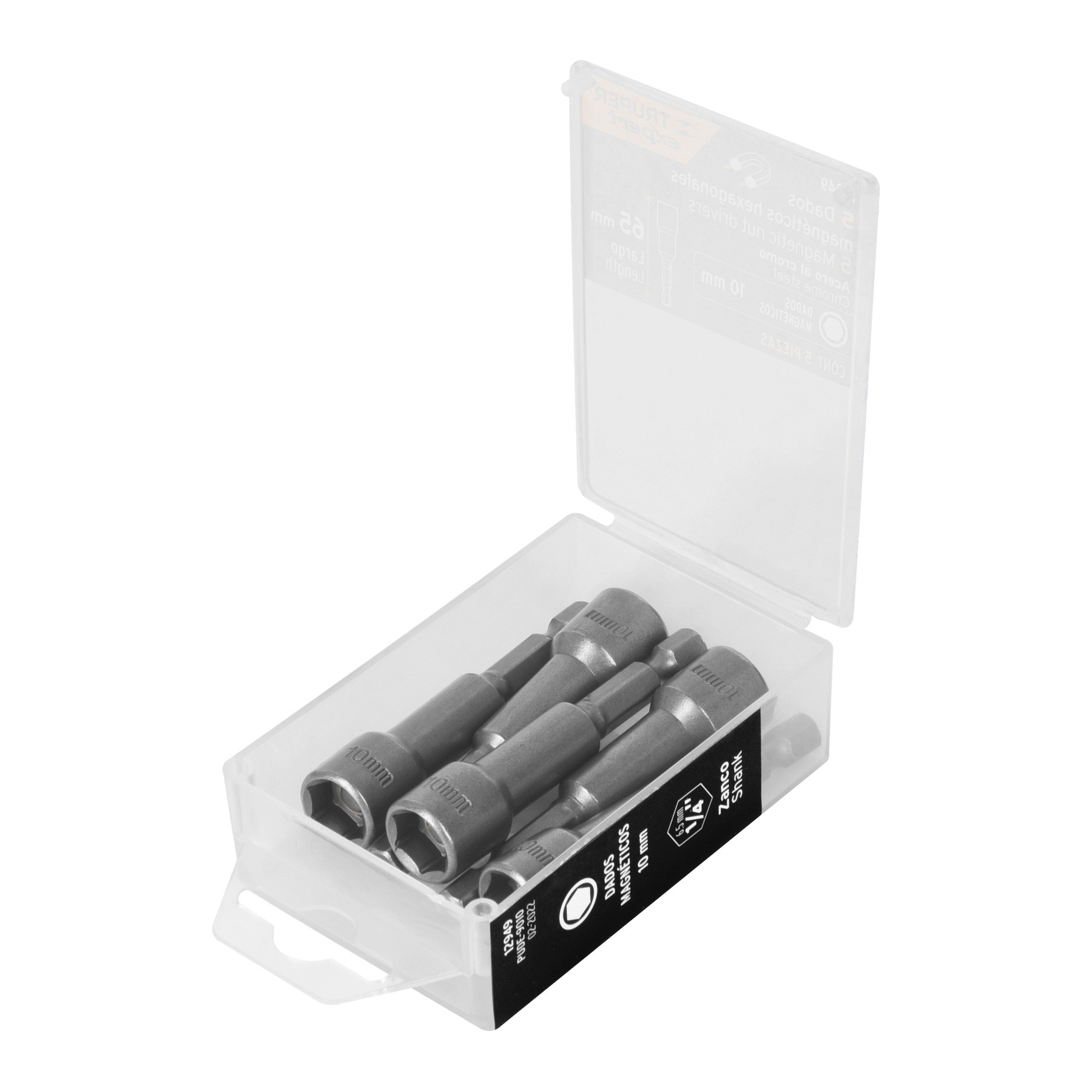ESTUCHE CON 5 DADOS MAGNÉTICOS DE 10 MM LARGO 2-1/2", TRUPER EXPERT 12949