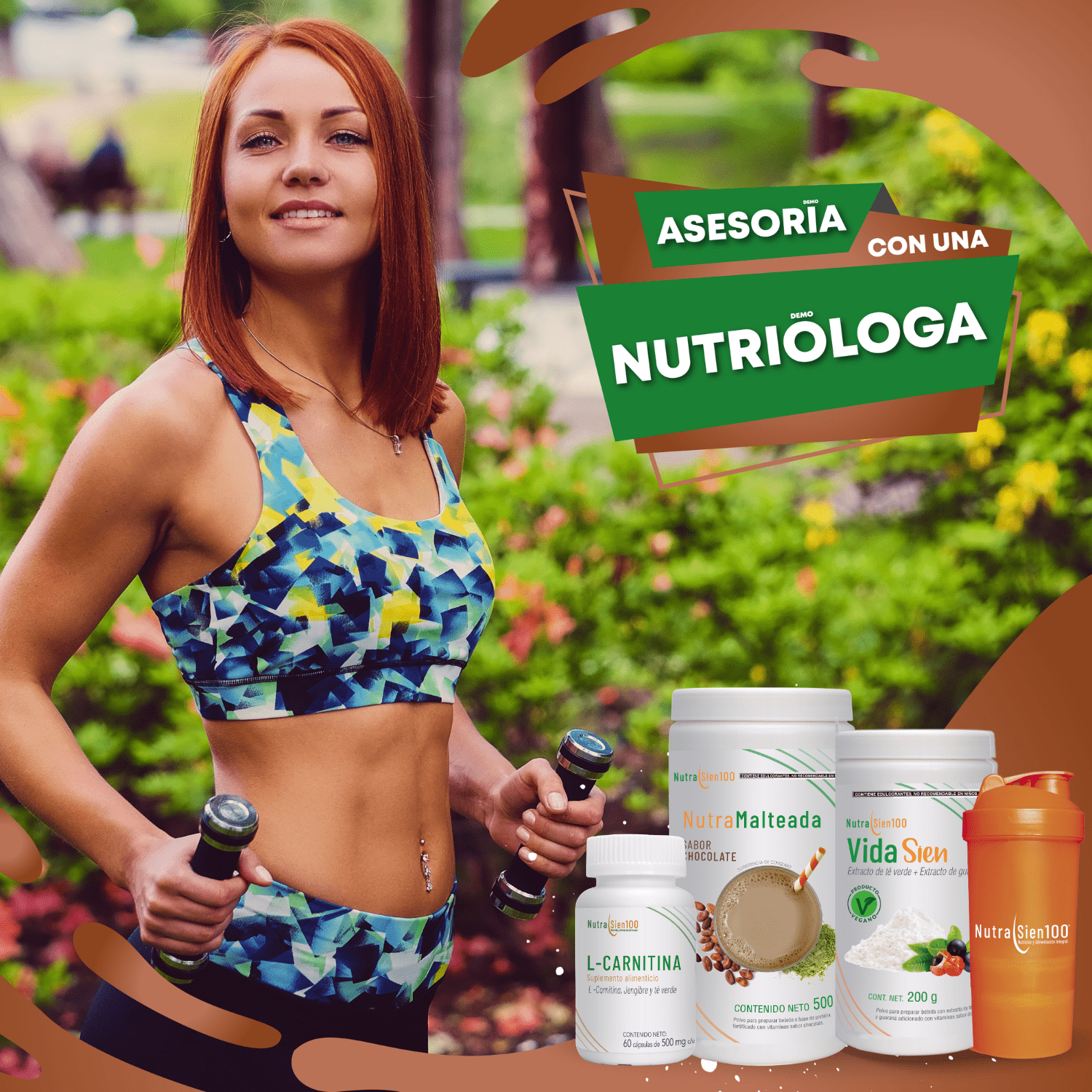 Combo Nutrasien100: Malteada chocolate, suplementos, shaker, plan y seguimiento 30 días. Bienestar total.