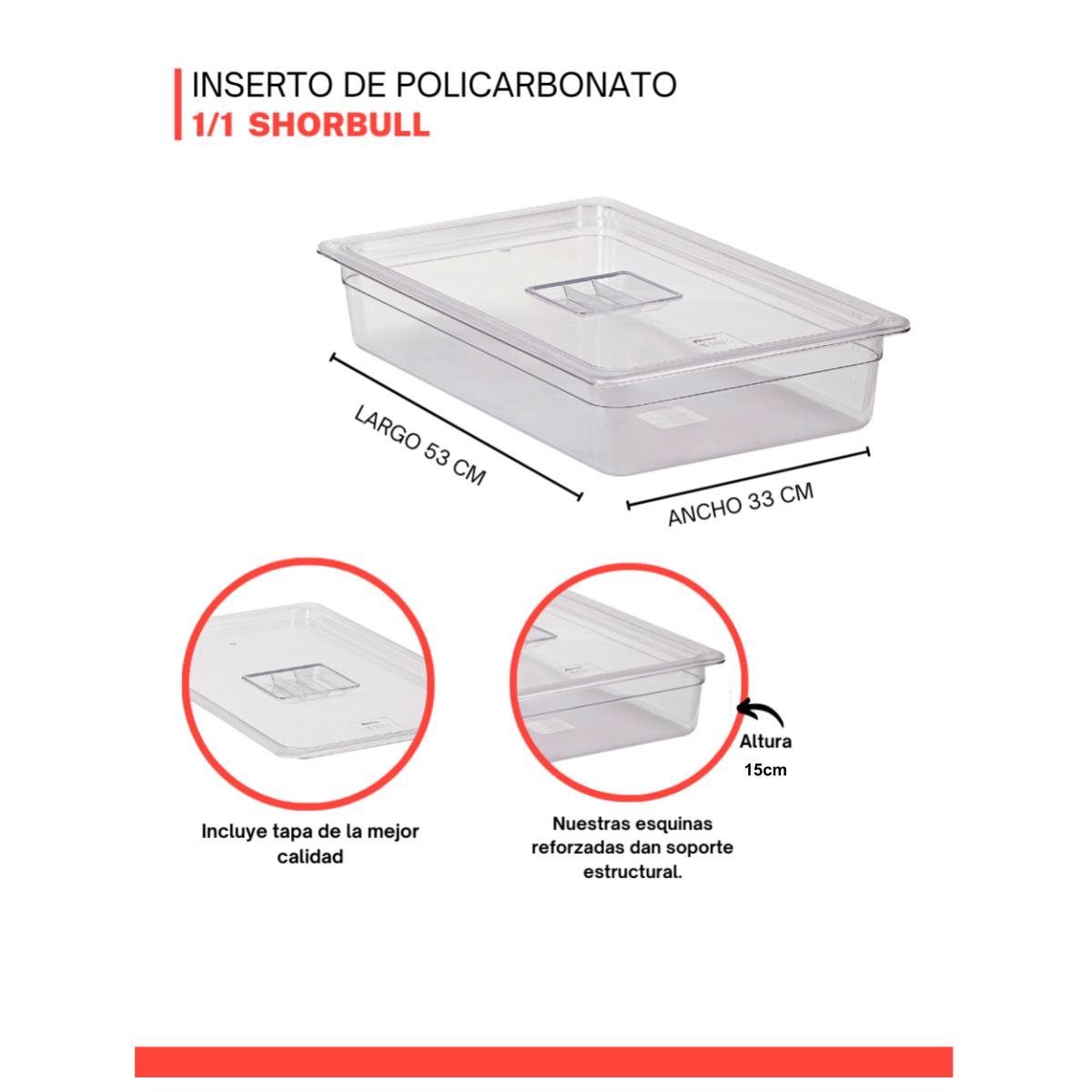 Inserto Entero 1/1 Policarbonato C Tapa 10cm Cambro Shorbull